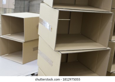 stack up of cardboard boxes for background