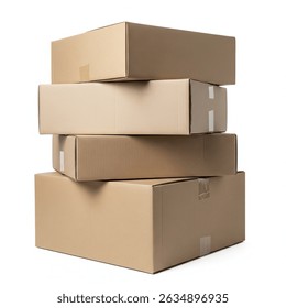 Stack of Cardboard boxes isolated