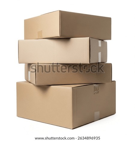 Stack of Cardboard boxes isolated