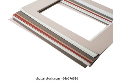 stack of cardboard frame on a white background, close-up