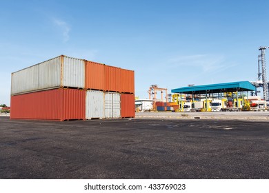 Stack of Cargo Containers at the docks