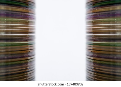 stack of Cd or DVD roms isolated on white background