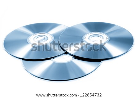 stack of cd roms. CD & DVD disk on white background