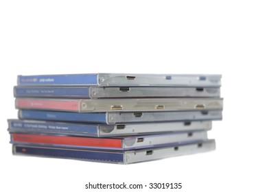 stack of cds isolated on white background