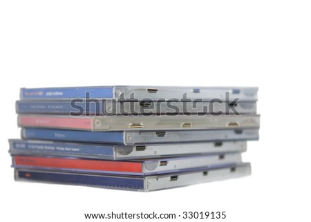 stack of cds isolated on white background