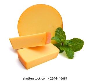 Stack Of Cheddar Cheese Isolated On White