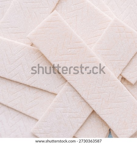Stack of chewing gum sticks close up, chewing gum texture background