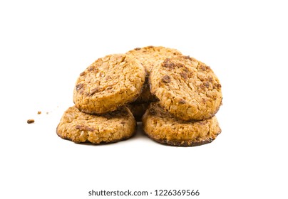 Stack of chocolate chunk crispy cookie
