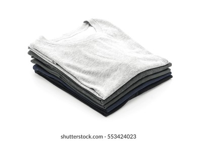 Stack Of Clothes On White Background