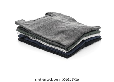 Stack Of Clothes On White Background