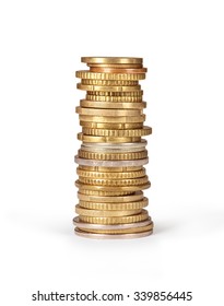 Stack Of Coins Isolated