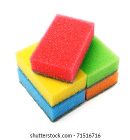 stack of colored spunge