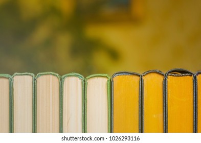 A Stack Of Colorful Books. Education, Knowledge, Learn, Study And Wisdom Concept. Horizontal Layout Of Childrens Books. Front Of Books With Colorful Covers.