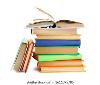 Stack of colorful books isolated on white - Powered by Shutterstock