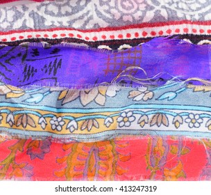 Stack of colorful fabrics