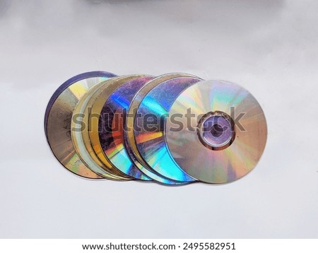 Stack of computer disks isolated on white background