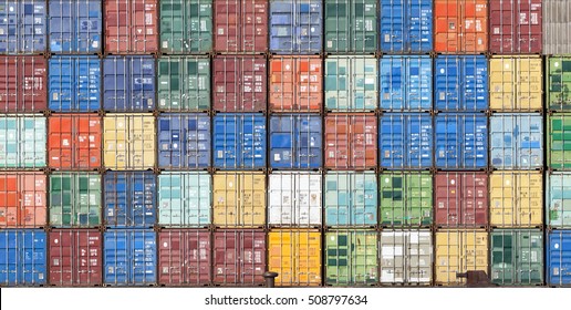 Stack Of Containers In A Harbor