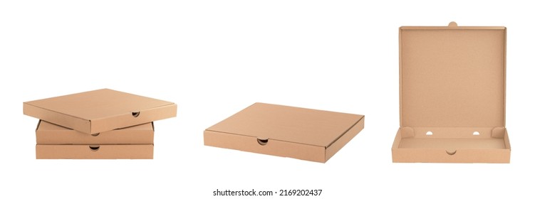 Stack of craft pizza boxes with display box. - Shutterstock ID 2169202437