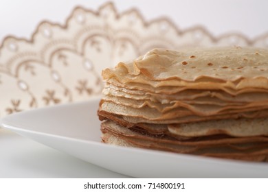 stack of crepes on plate