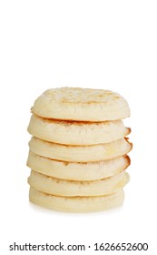 Stack Of Crumpets On White