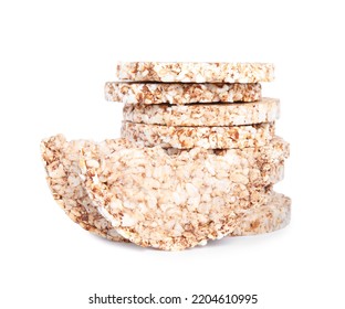 Stack Of Crunchy Buckwheat Cakes On White Background