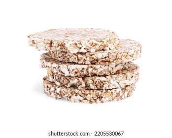 Stack Of Crunchy Buckwheat Cakes On White Background