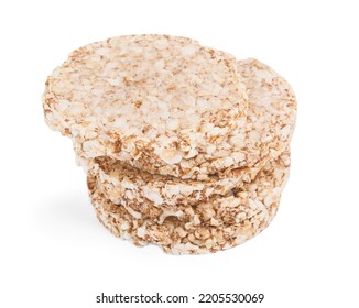 Stack Of Crunchy Buckwheat Cakes On White Background