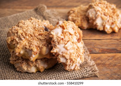stack of delicious cookies with peanut