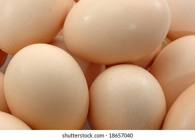Stack of delicious fresh chicken eggs