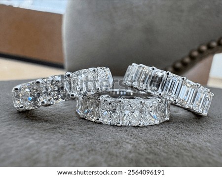 Stack of diamond rings and bands