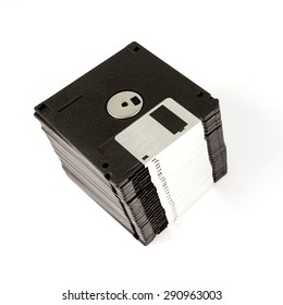 stack of diskettes isolate on white background.
