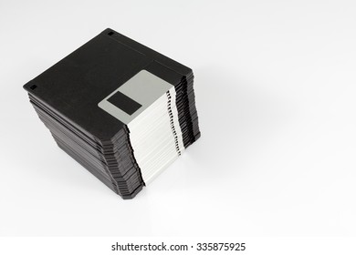 stack of diskettes isolate on white background.