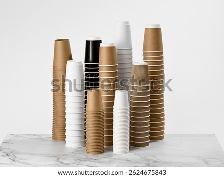 Stack of Disposable Coffee Cups 