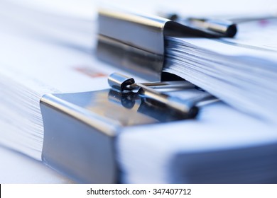 Stack of documents with clip