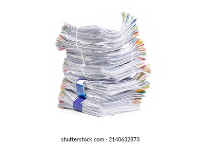 Stack Documents Isolated On White Background Stock Photo 2140632873 ...