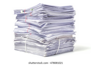 Stack of Documents isolated on white background