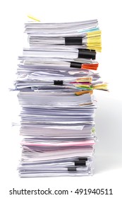 Stack Documents Isolated On White Background Stock Photo 491940511 ...
