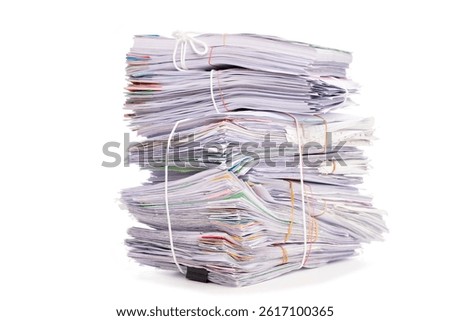 Stack of Documents isolated on white background.