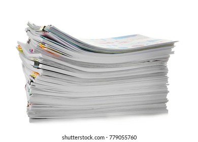 Stack of documents on white background - Shutterstock ID 779055760