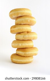 stack of donuts on white background