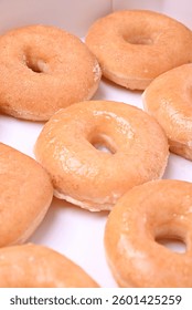 stack of donuts white white box
