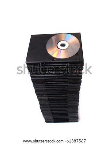 stack of dvd on white with shadow