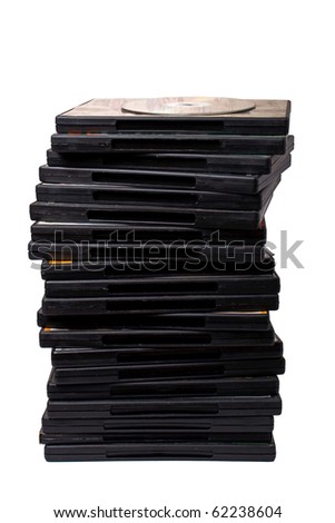 stack of dvd on white with shadow