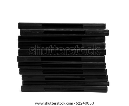 stack of dvd on white with shadow