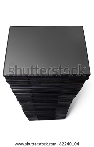 stack of dvd on white with shadow