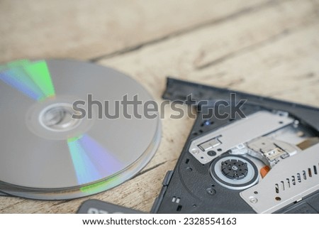Stack of empty Blu ray disks with writter