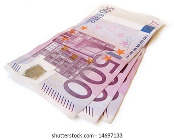 Stack Of Eur Money Isolated Closeup