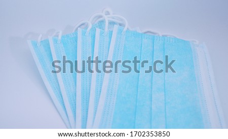Stack of facemask 3 ply blue colour