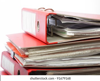 Stack File Office Folder On White Background