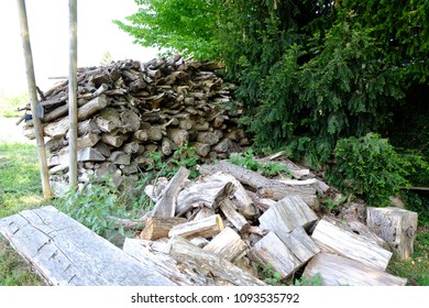 A stack of firewood 